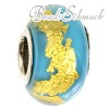 IMPPAC Glas  Spacer gold Aqua European Beads  925er Silber IMPPAC Silberbeads SMB0315