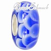 IMPPAC Glas Bead Ziegel blau    European Beads  925er Silber IMPPAC Silberbeads SMB8113