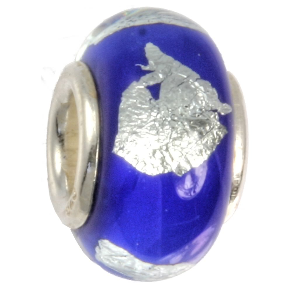  IMPPAC Glas Bead 925  Spacer marine European ...