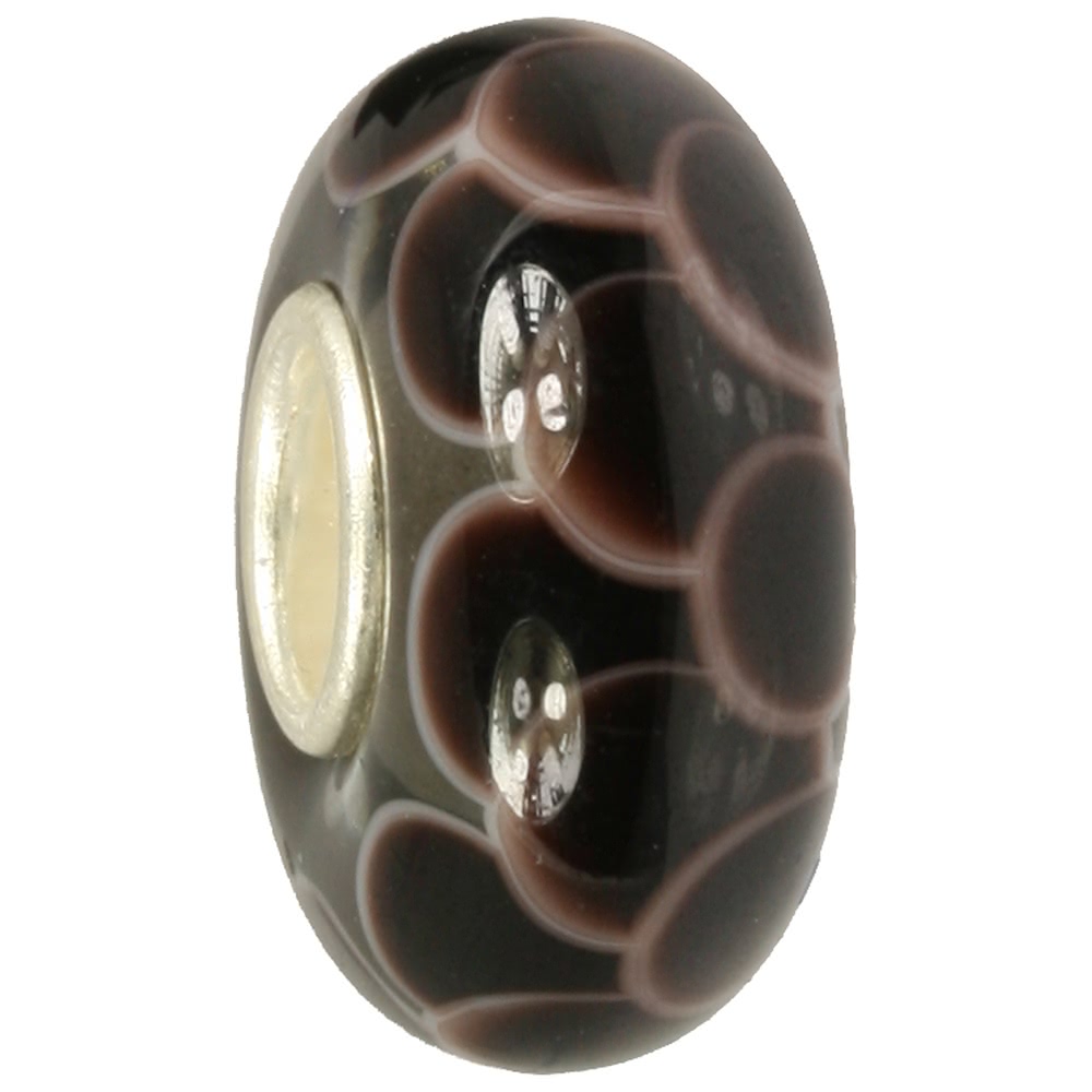  IMPPAC glass bead 925 silver brown brick Eur