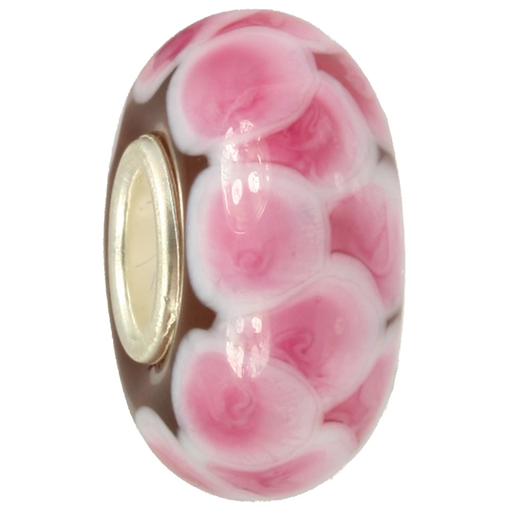  IMPPAC glass bead pink  brick 925 Sterling ...