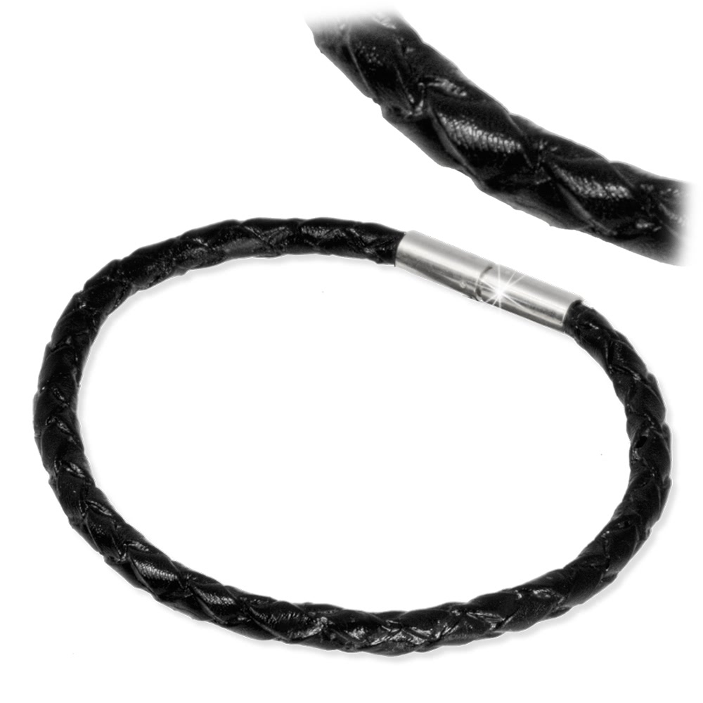  IMPPAC Leder Armband  geflochten schwarz ...