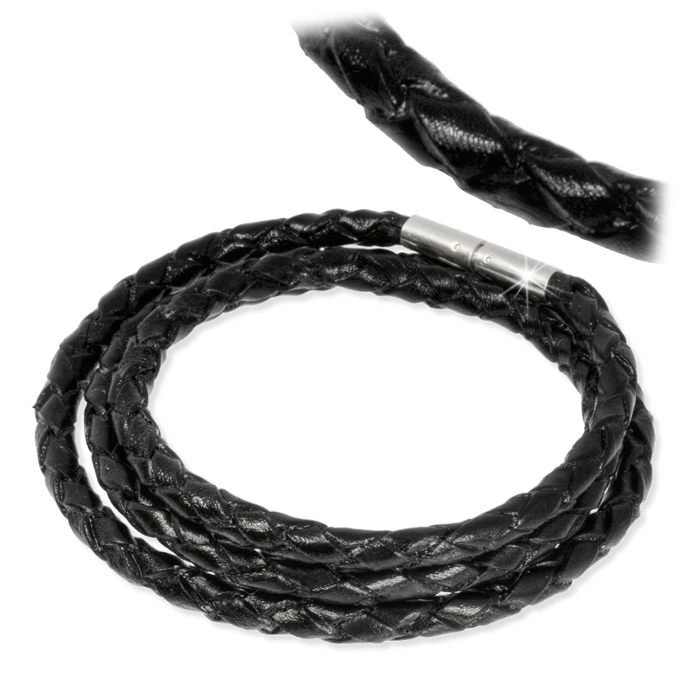  IMPPAC Leder Armband  geflochten schwarz ...