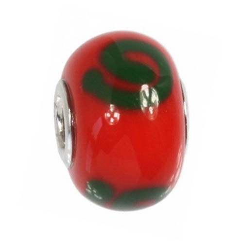 SMQZ01 925 Murano Bead rot Kringel für Pandora