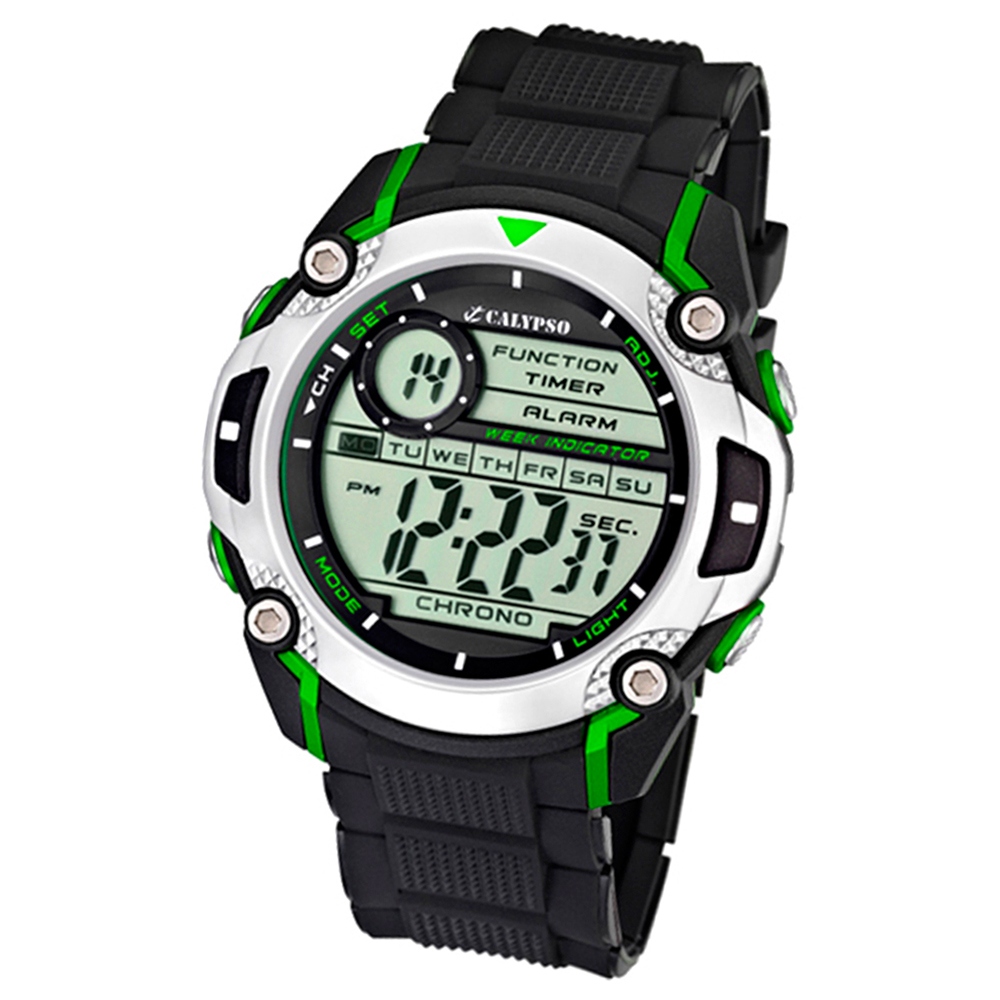 Bild von Calypso Herrenchrono schwarz-grün Digital Uhren Kollektion UK5577/3