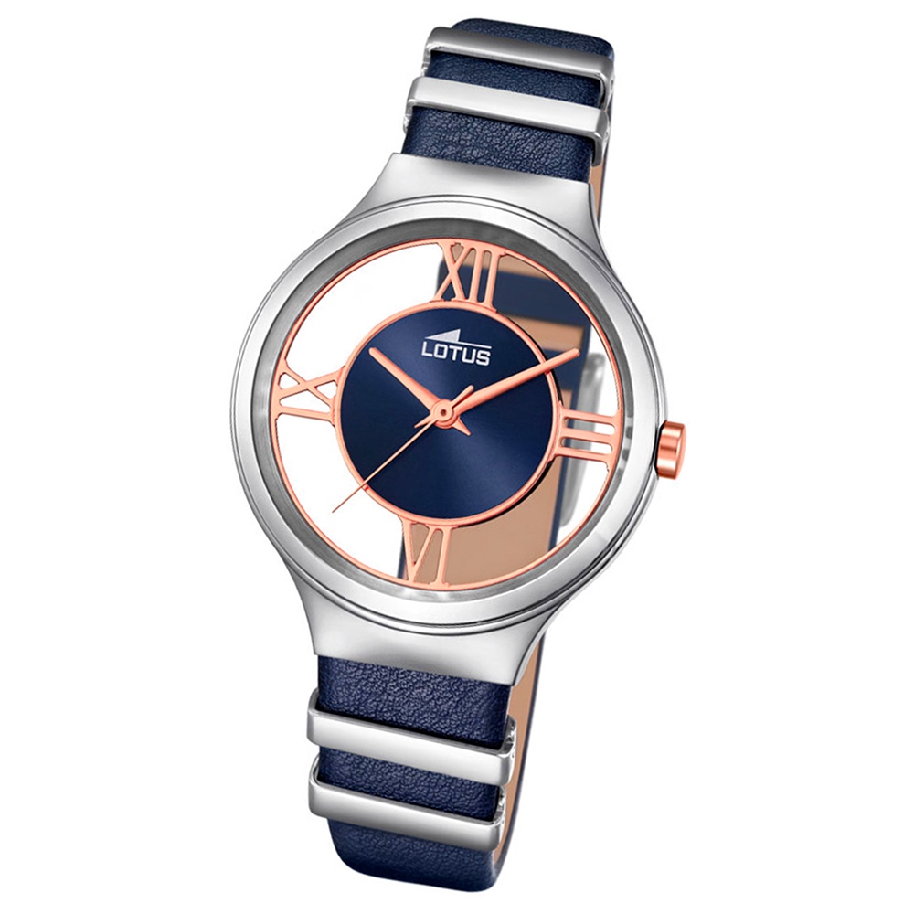 Bild von LOTUS Damen-Armbanduhr Fashion Analog Quarz-Uhr Leder blau UL18337/2