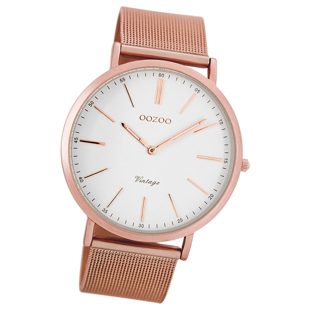 Bild von Oozoo Damen-Uhr Ultra Slim Quarzuhr Metall-Armband rosegold UOC7390