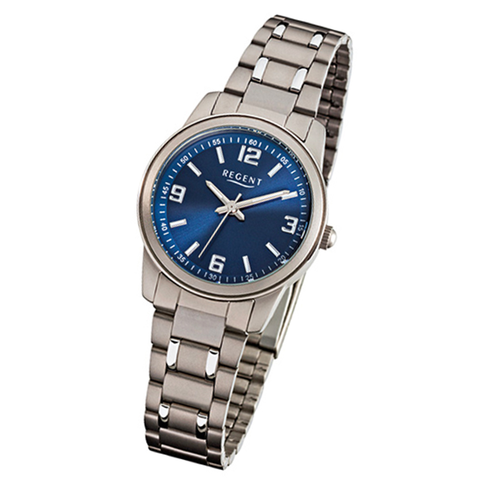 Bild von Regent Damen-Armbanduhr - Titan-Uhren - Quarz Titan silber, grau URF857