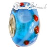 IMPPAC Glas  Spacer Gyro blau European Beads  925er Silber IMPPAC Silberbeads SMB0176