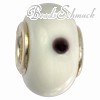 IMPPAC Glas  Bead Spacer cream European Beads  925er Silber IMPPAC Silberbeads SMB8074