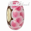 IMPPAC Glas Bead Ziegel rosa   European Beads  925er Silber IMPPAC Silberbeads SMB8112