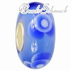 IMPPAC Glas Bead Rose blau   European Beads  925er Silber IMPPAC Silberbeads SMB8116