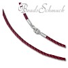 IMPPAC Picco Textilband  bordeaux für European Beads  925er Silber IMPPAC Silberbeads SML80XA