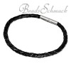 IMPPAC Leder Armband geflochten schwarz einfach  925er Silber IMPPAC Silberbeads SMLA11XX