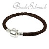 IMPPAC Clip Lederarmband geflochten braun einfach  925er Silber IMPPAC Silberbeads SMLA25XX