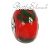 IMPPAC  Glas Bead rot Kringel European Beads  925er Silber IMPPAC Silberbeads SMQZ01