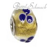 IMPPAC  Glas Bead gold klar European Beads  925er Silber IMPPAC Silberbeads SMQZ03