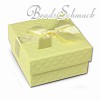 SD Geschenkverpackung ocker 65x65x35mm Schmuckschachtel mit Schleife  925er Silber SilberDream Silberbeads VE3163N