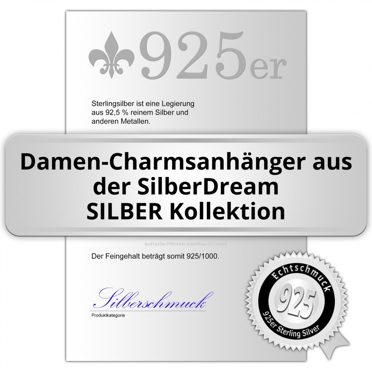 SilberDream Charm 925 Echt Silber Armband Anhänger braun Rentier FC698N 