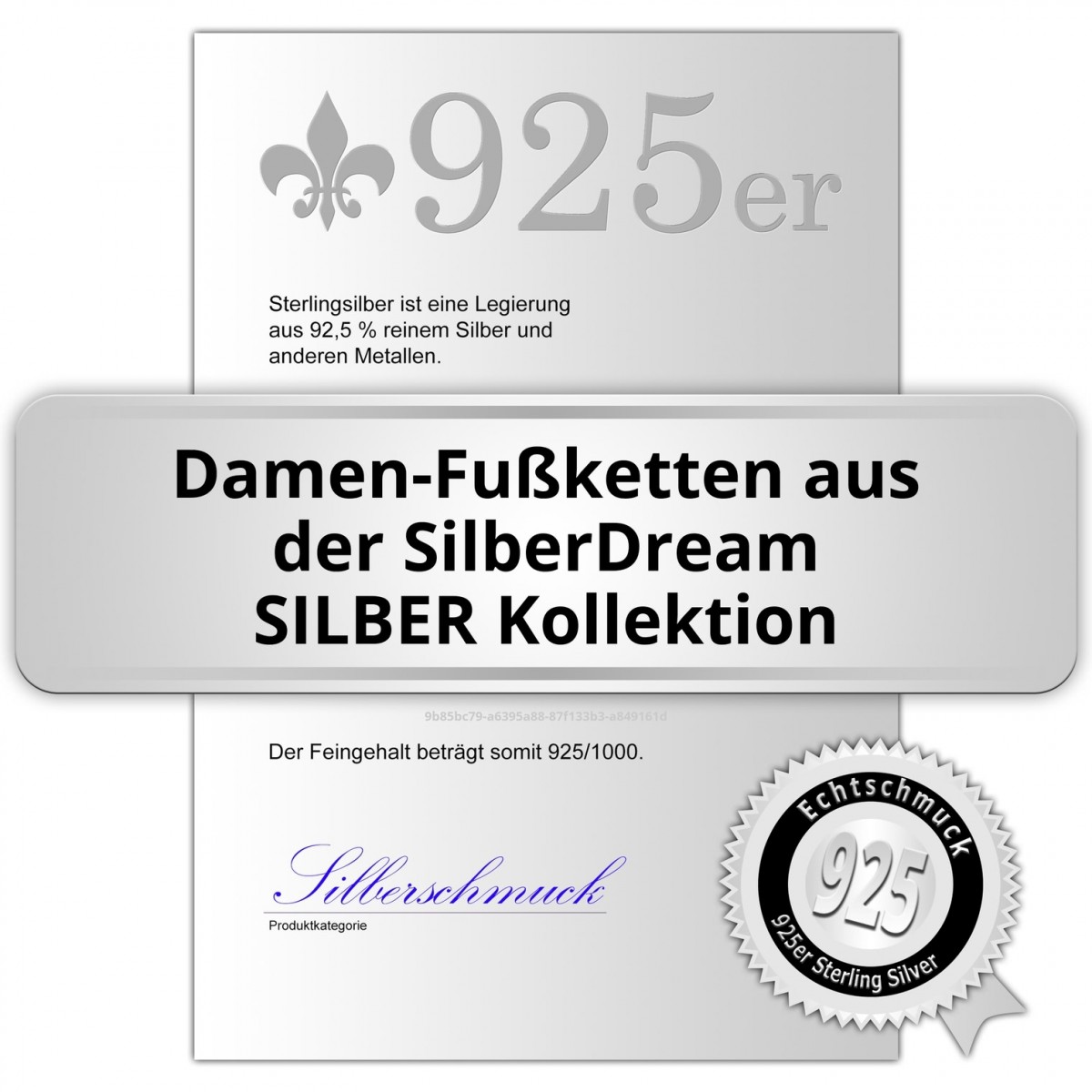 Silberdream fußkette plaquitas dorado 27cm 925 Sterling plata sdf2184e