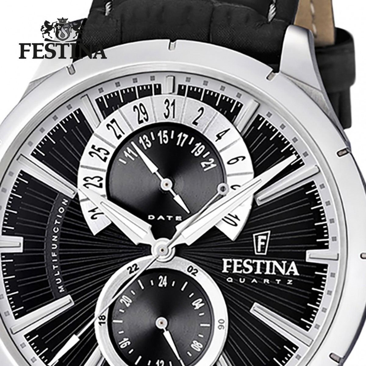 FESTINA Herrenuhr Multifunktionsuhr Quarz Klassik schwarz Klassik Uhr  UF16573/3