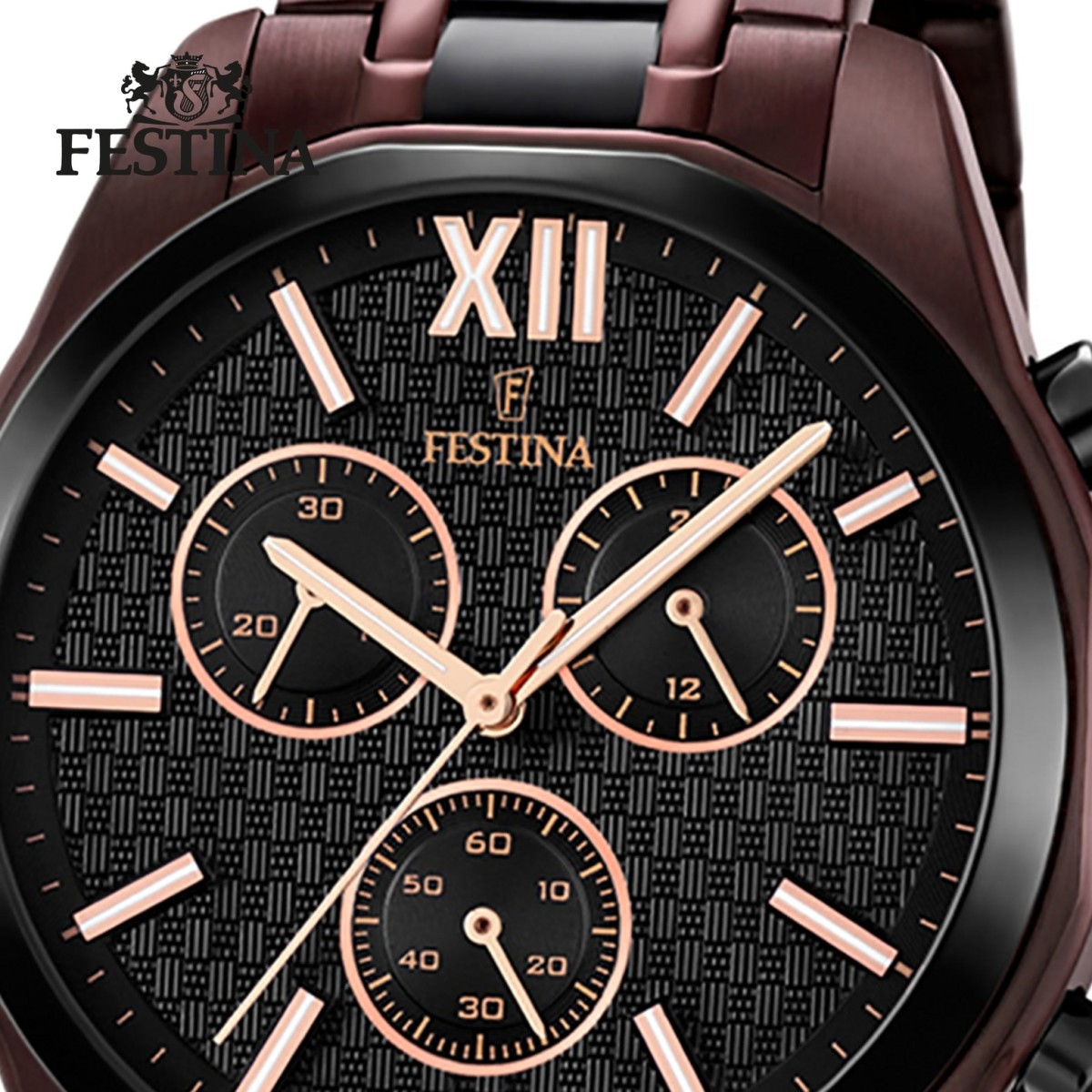 FESTINA Herrenuhr Boyfriend Analog Quarz Uhr Edelstahl bronze
