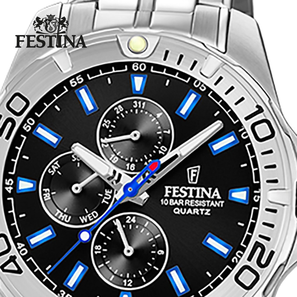 Festina Herren Armbanduhr Multifunktion F20445/6 Edelstahl silber UF20445/6