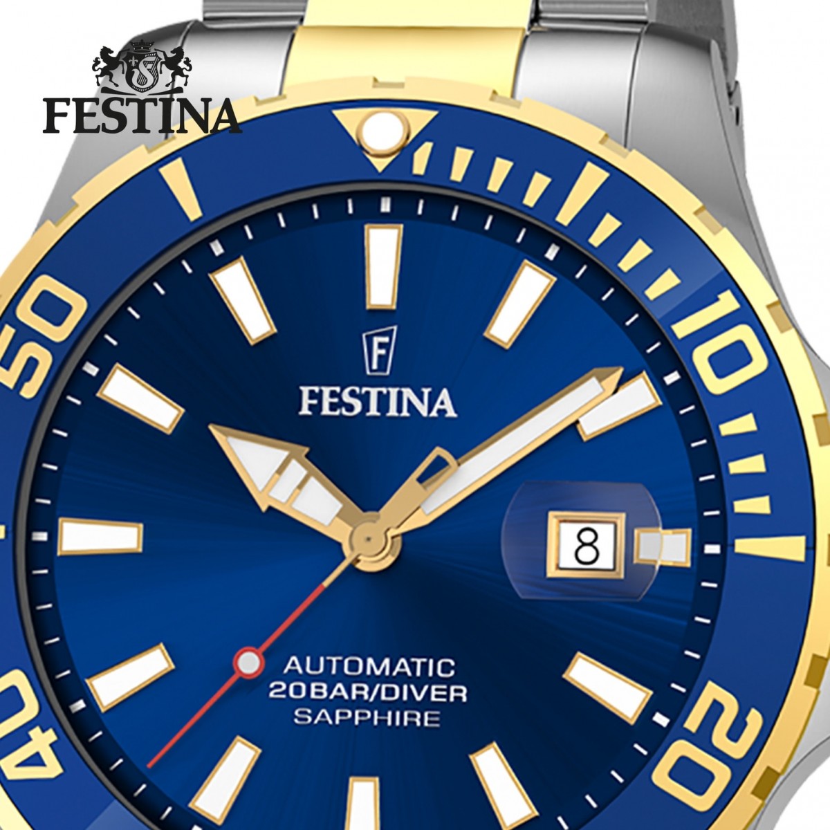 Festina Herrenuhr Automatik F20532/1 Armbanduhr Edelstahl silber gold  UF20532/1