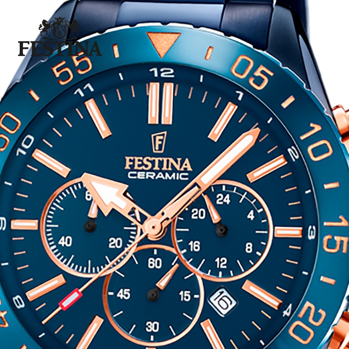 Festina Herrenuhr Keramik F20576/1 Armbanduhr Edelstahl schwarz UF20576/1