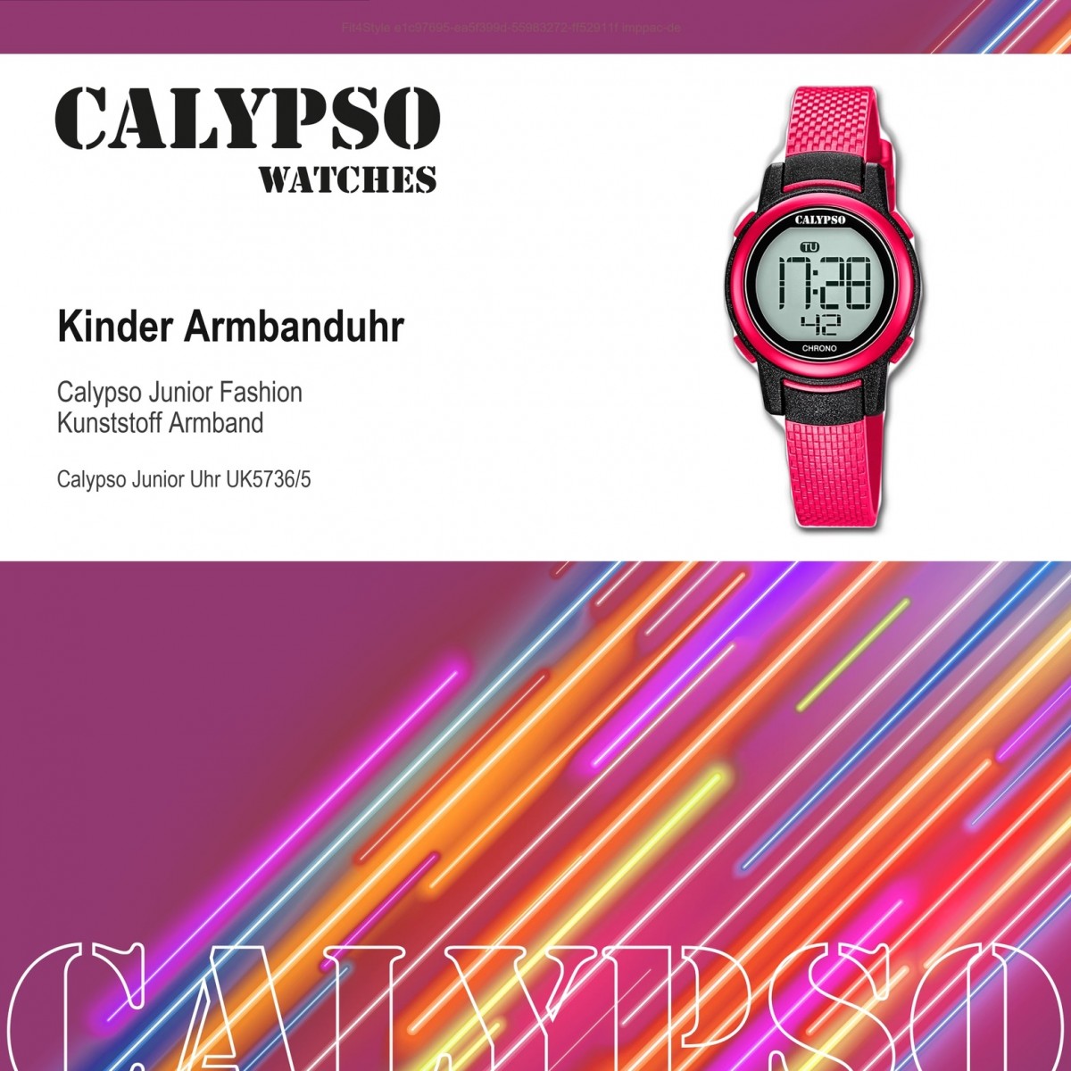 Calypso Kinder Armbanduhr Digital Crush K5736/5 Quarz-Uhr PU pink UK5736/5