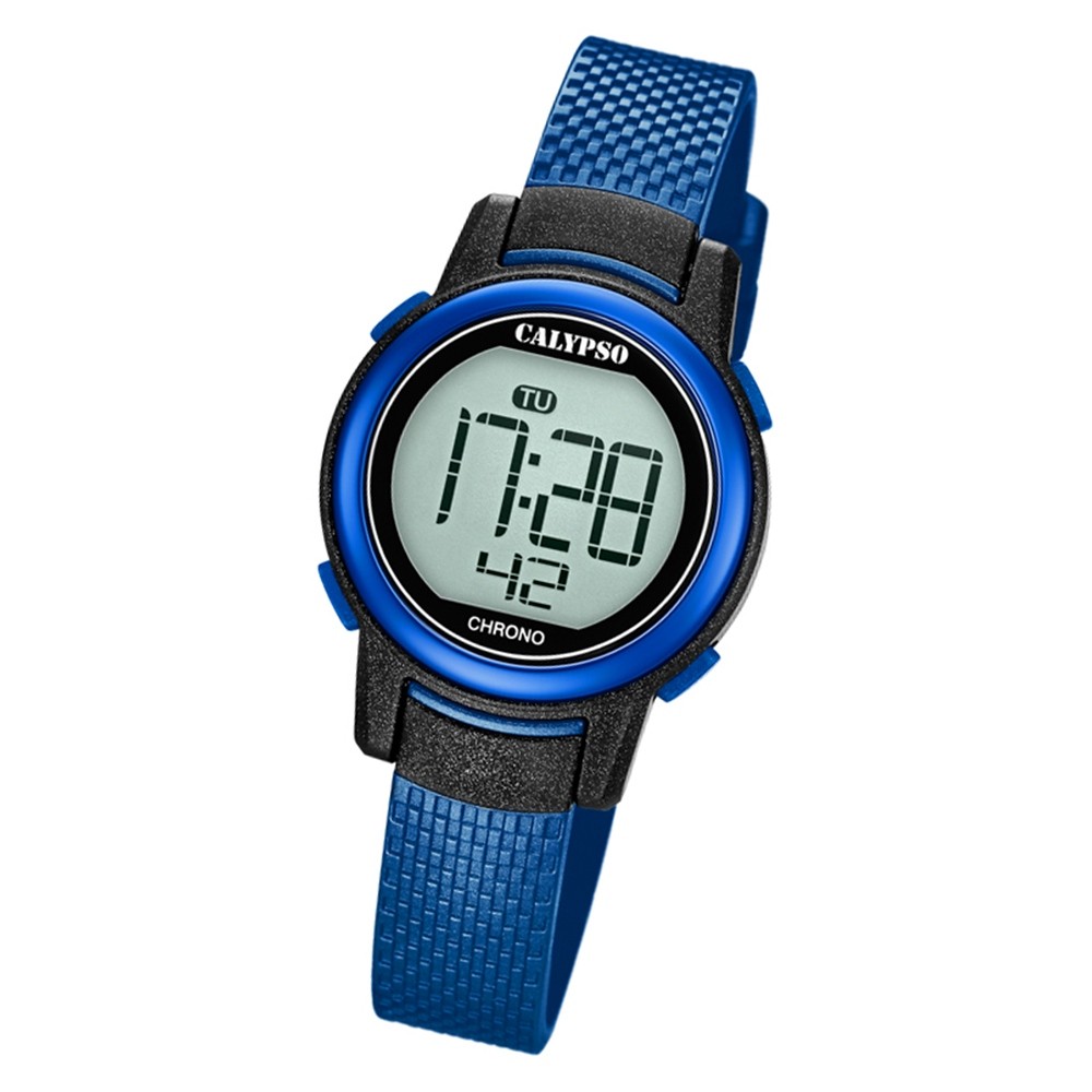 Calypso Kinder Armbanduhr Digital Crush K5736/6 Quarz-Uhr PU blau