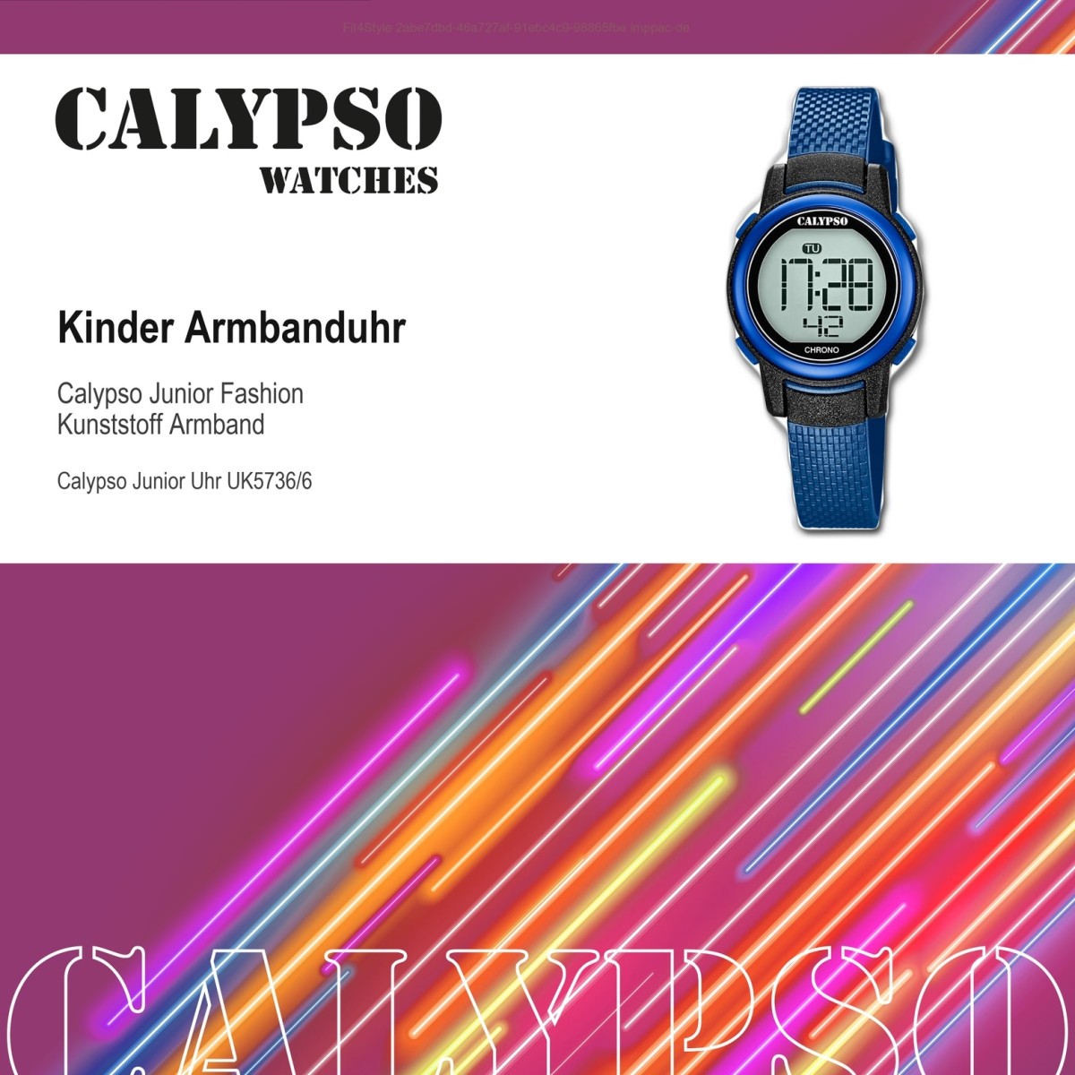 Calypso Kinder Armbanduhr Digital Crush K5736/6 Quarz-Uhr PU blau UK5736/6