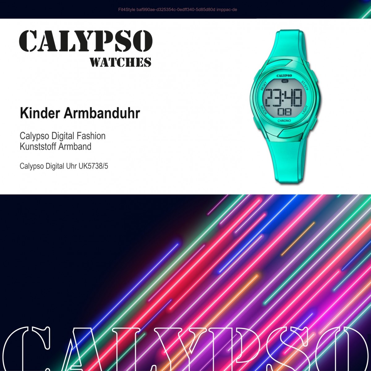K5738/5 Crush grün PU Quarz-Uhr Digital Calypso UK5738/5 Armbanduhr Kinder