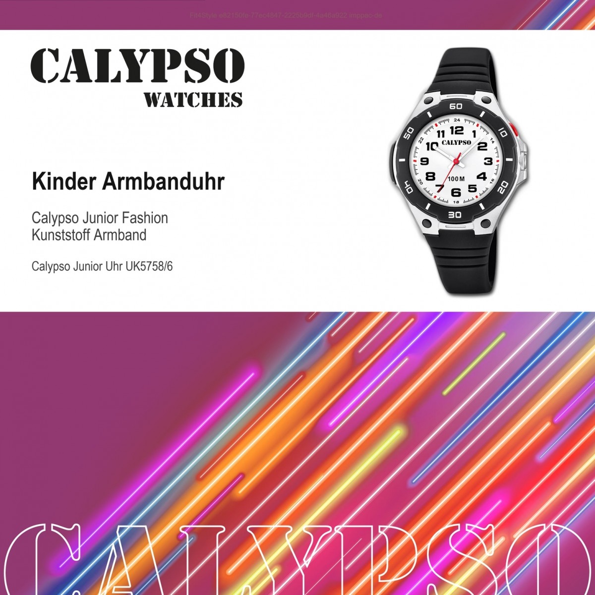 Calypso Kinder Armbanduhr Sweet Time K5758/6 Quarz-Uhr PU schwarz UK5758/6