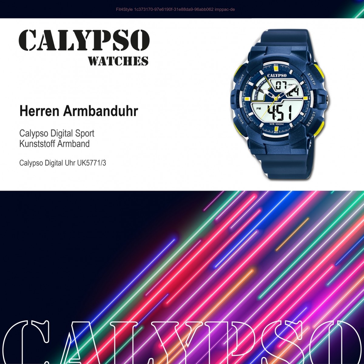 UK5771/3 K5771/3 Herren Quarz-Uhr PU blau Armbanduhr Calypso Street Style