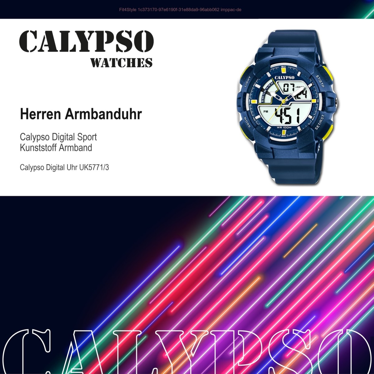 Calypso Herren Armbanduhr Street Style K5771/3 Quarz-Uhr PU blau UK5771/3