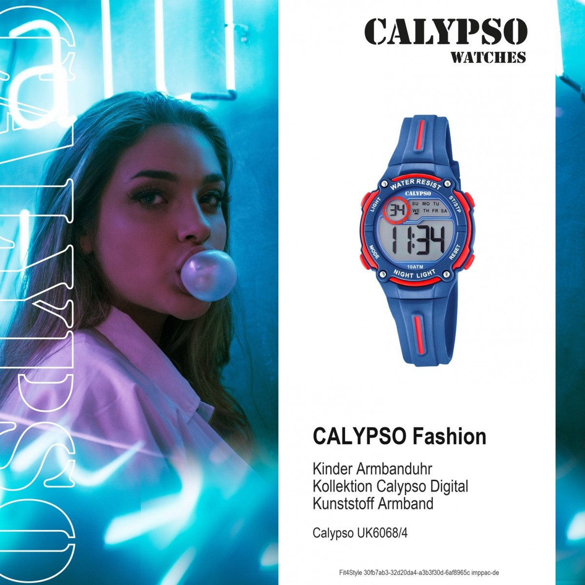 Calypso Kinder Armbanduhr Digital Crush K6068/4 Quarz PU dunkelblau UK6068/4