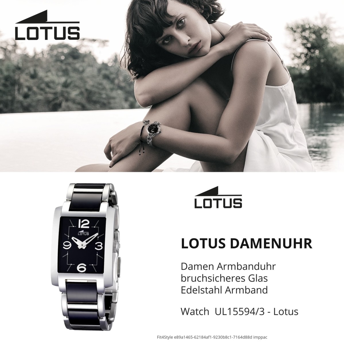 LOTUS Damenuhr schwarz Quarzuhr Ceramic Uhren Kollektion UL15594/3