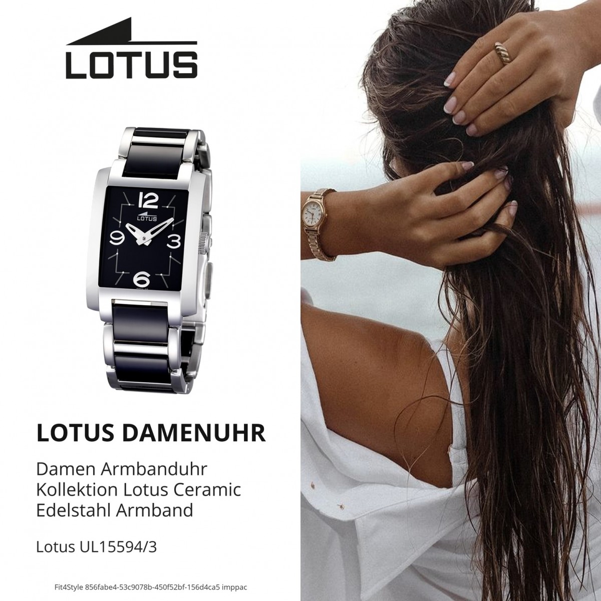 LOTUS Damenuhr schwarz Quarzuhr Ceramic Uhren Kollektion UL15594/3