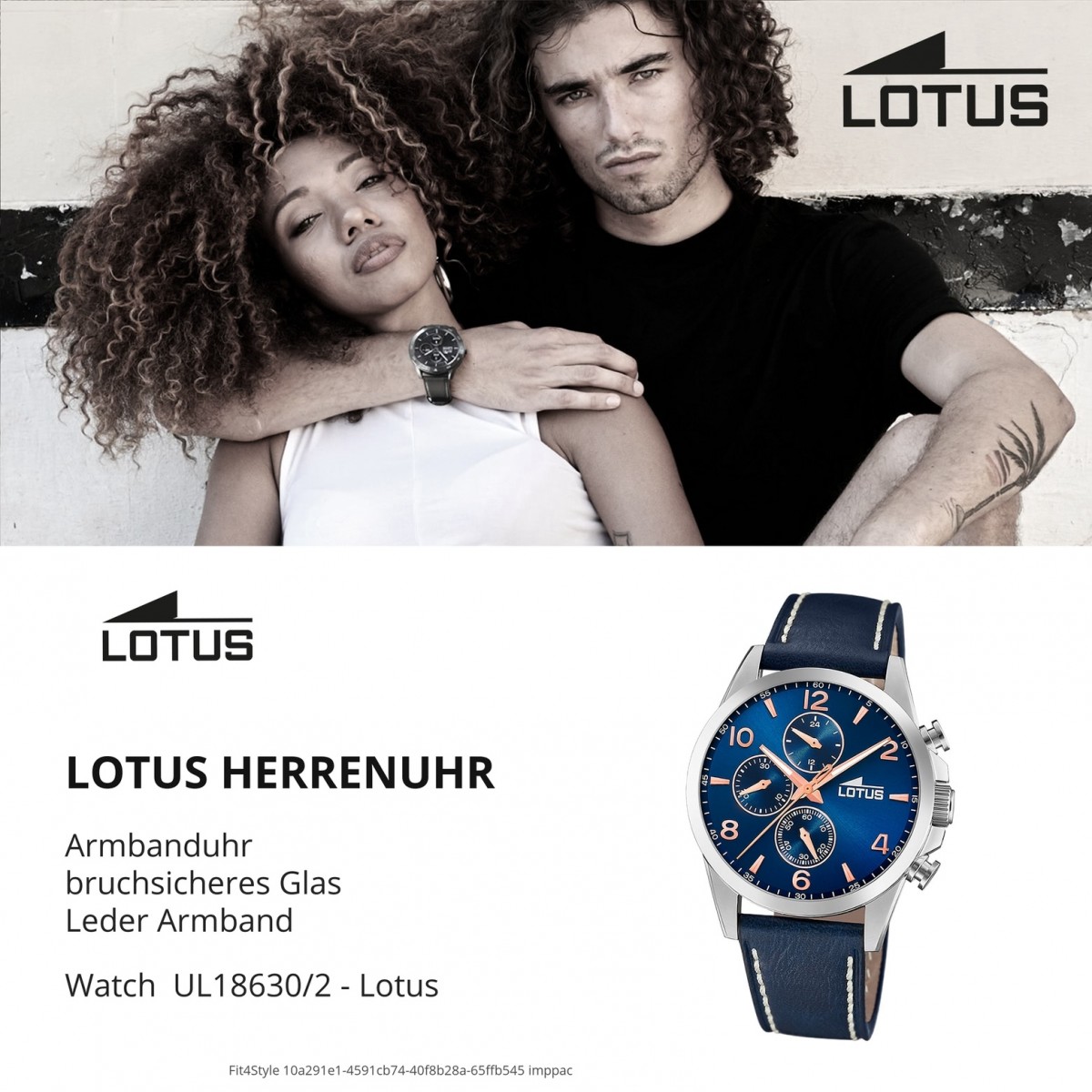 Lotus Herrenuhr Khrono Armbanduhr Leder blau UL18630/2