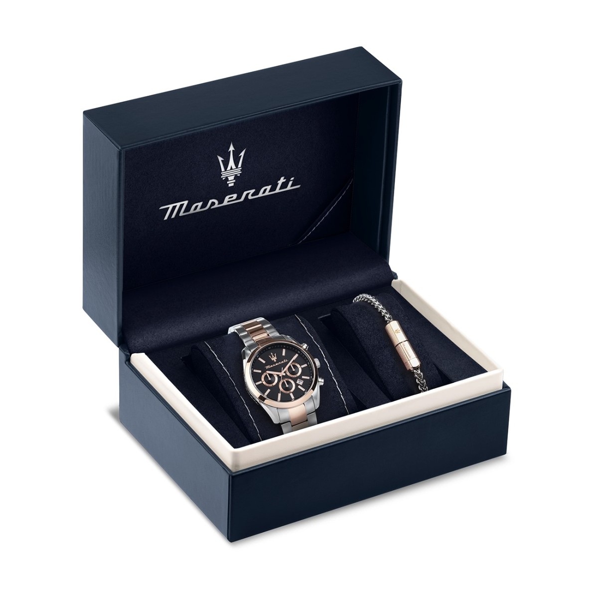 Attrazione Multi UMAR8853151003 Edelstahl rosegold Maserati Herrenuhr