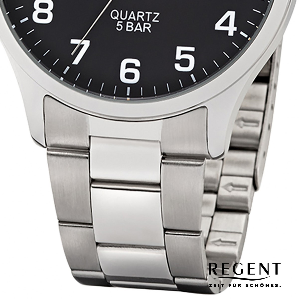 Herren-Armbanduhr silber Quarz-Uhr UR1153402 Regent 32-1153402 Edelstahl-Armband