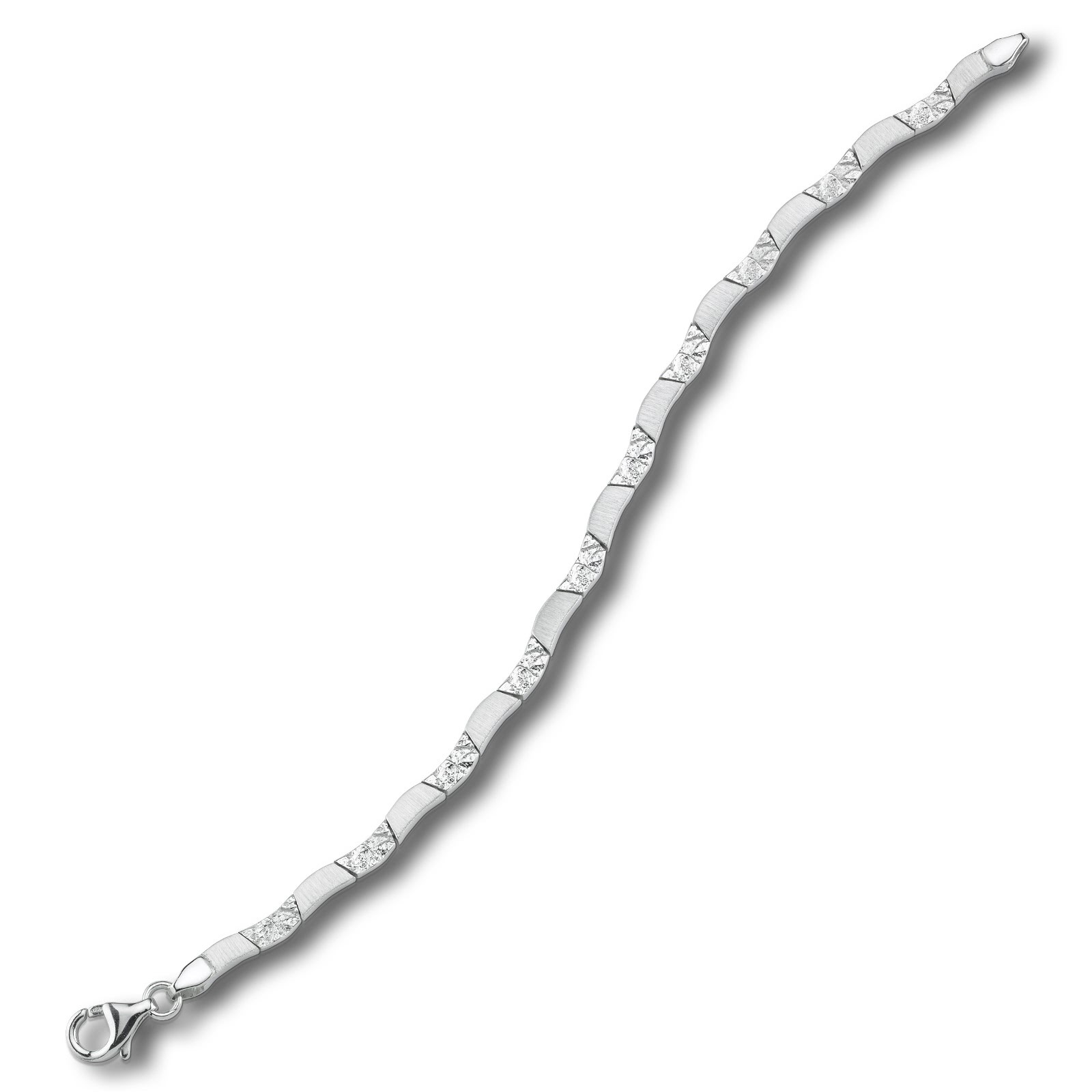 Balia Damen Armband 925 Silber matt und geschlagen 18,5cm BAA0005SO