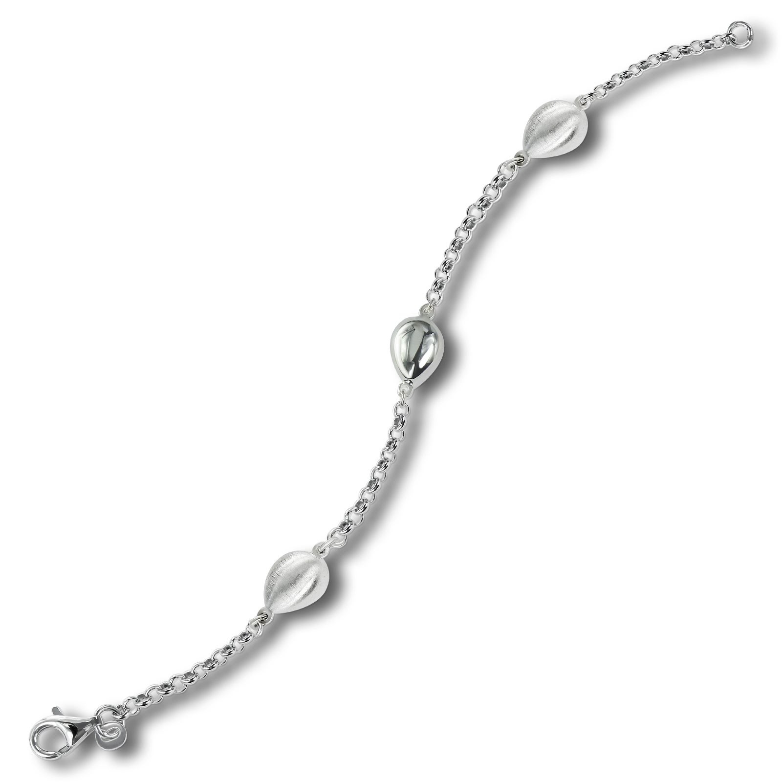 Balia Damen Armband 925 Silber matt und poliert 19cm BAA0025SM