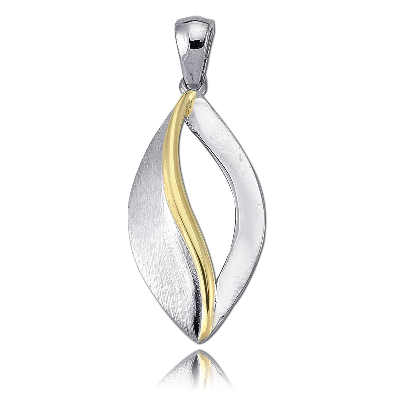 Balia Damen Kettenanhänger bicolor 925 Silber matt und glänzend BAH0009ST