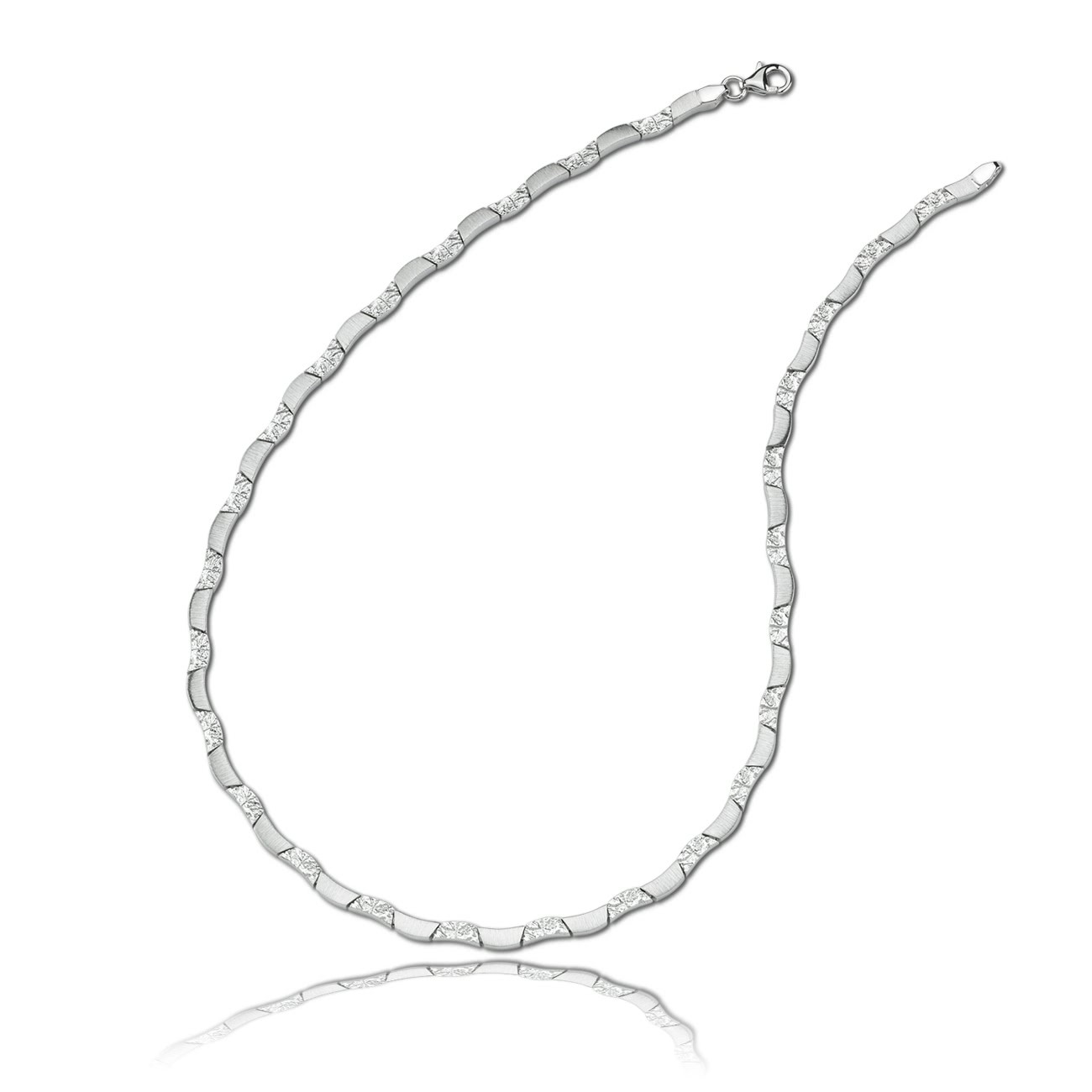 Balia Halskette für Damen matt gehämmert 925 Silber 45,5cm BAK008S45
