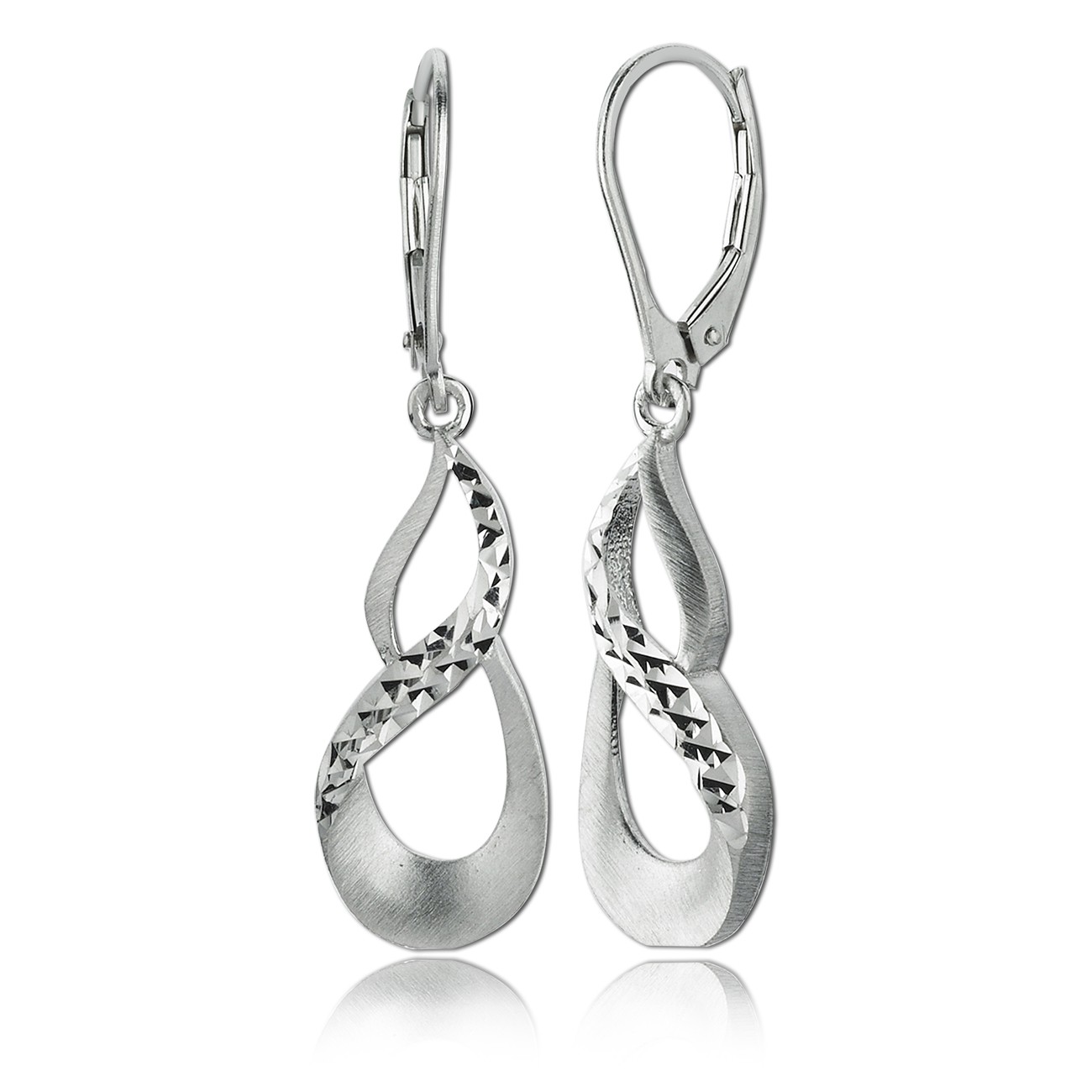 Balia Ohrhänger für Damen matt diamantiert aus 925er Silber BAO0041SO