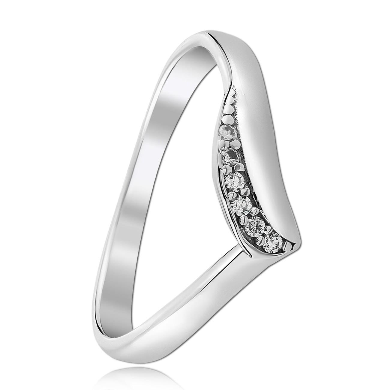 Balia Damen Wave Ring aus 925 Silber Zirkonia weiß Gr.60 BAR026W60