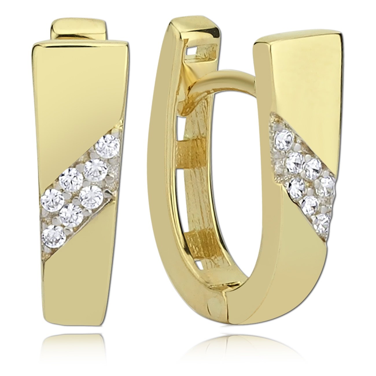 Balia Damen Creolen aus 333 Gelbgold mit Zirkonia BGO0003GW