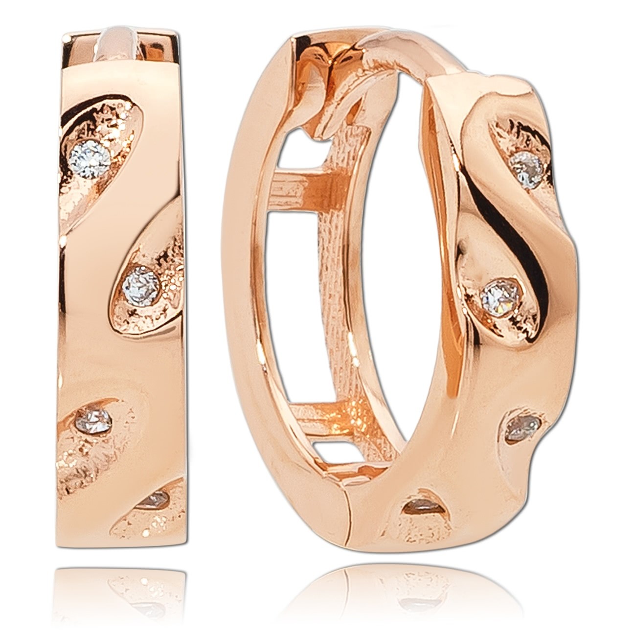 Balia Damen Creolen aus 333 Rosegold mit Zirkonia BGO0032RW